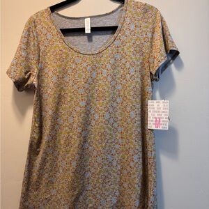 LuLaRoe Multicolor Geometric Short Sleeve Top